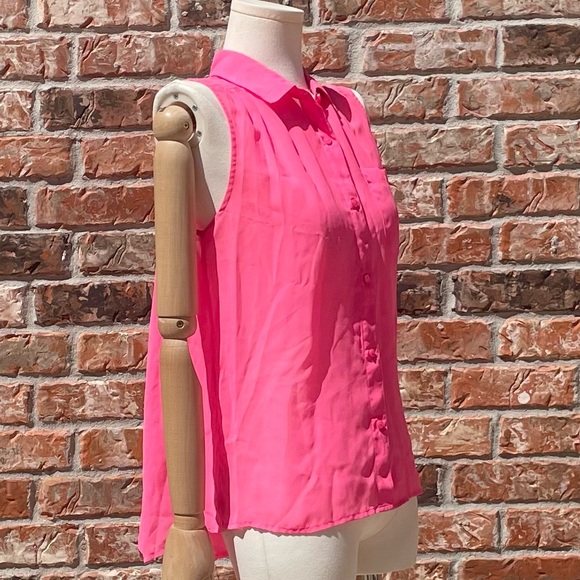 American Eagle pink button down sleeveless sheer top / S / Excellent condition - Picture 5 of 14
